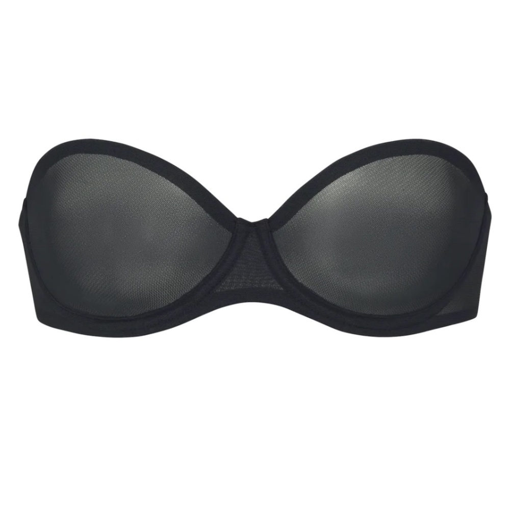 Skims ultra fine mesh strapless bra. Onyx. 38D.